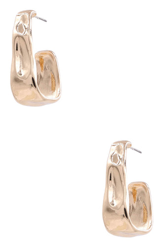 Winnie Flat Metal Hoop Earrings