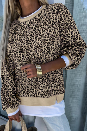 Parchment Leopard Print Sweatshirt