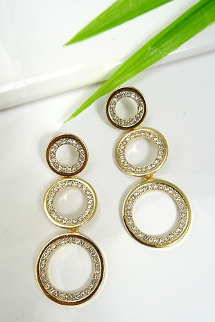 Austin Triple Circle Drop Earrings