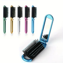 Folding Hair Brush with Mirror