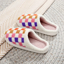 Checkered Plush Slippers