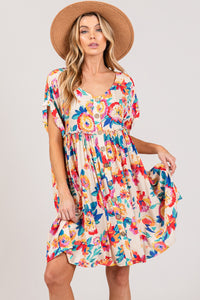 Clover Multi Floral Dress Curvy