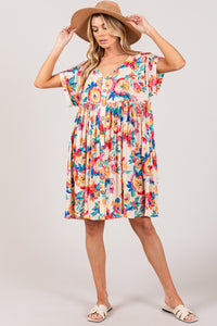 Clover Multi Floral Dress Curvy