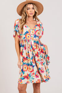 Clover Multi Floral Dress Curvy