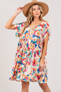 Clover Multi Floral Dress Curvy