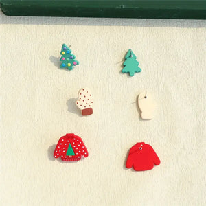 Colorful Christmas Earring Set