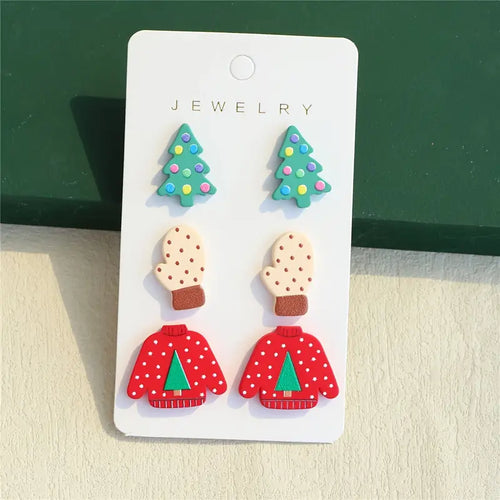 Colorful Christmas Earring Set