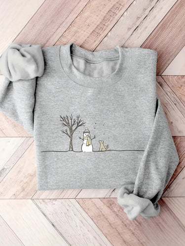 Snowman and His Dog Sweatshirt