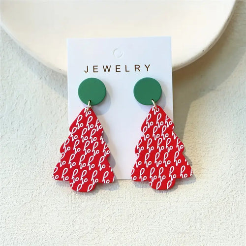 Ho Ho Ho Christmas Tree Earrings