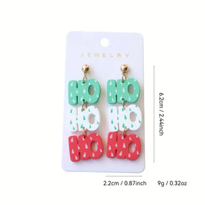 Christmas Earrings with Ho Ho Ho