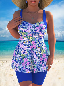 The Mornings Blue Tankini in Curvy