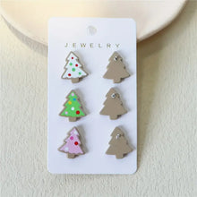 Polka Dot Christmas Tree Earring Set