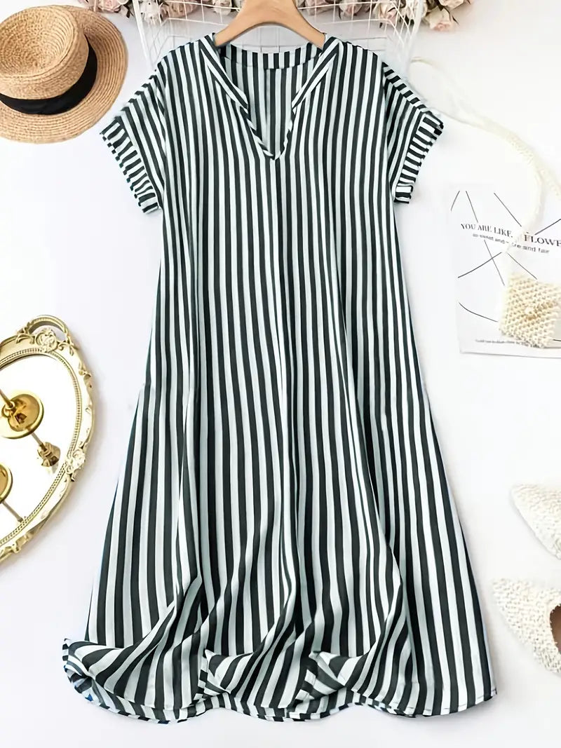 Presley Fawn Striped Dress Curvy