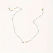 Romy Pearl Cross Necklace