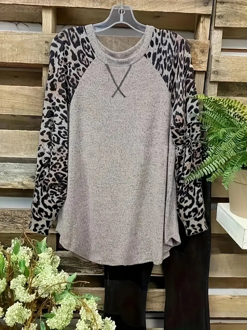 Sutton Leopard Sleeve Top