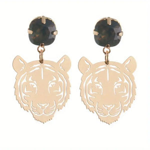 Tiger Head Earrings